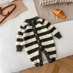 Barboteuse rayée en fourrure pour bébé