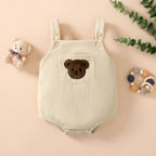 Barboteuse à bretelles motif ourson