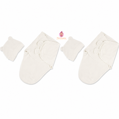 Lot de 2 emmaillotages bébé prématuré avec bonnets