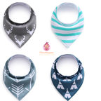 Lot de 4 bavoirs bandana pour bébé