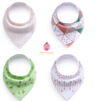 Lot de 4 bavoirs bandana pour bébé