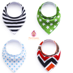 Lot de 4 bavoirs bandana pour bébé