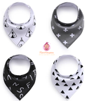 Lot de 4 bavoirs bandana pour bébé