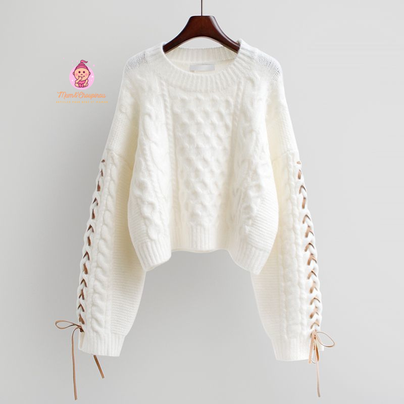 Pull en maille torsadée pour femme - Câlin bohème 