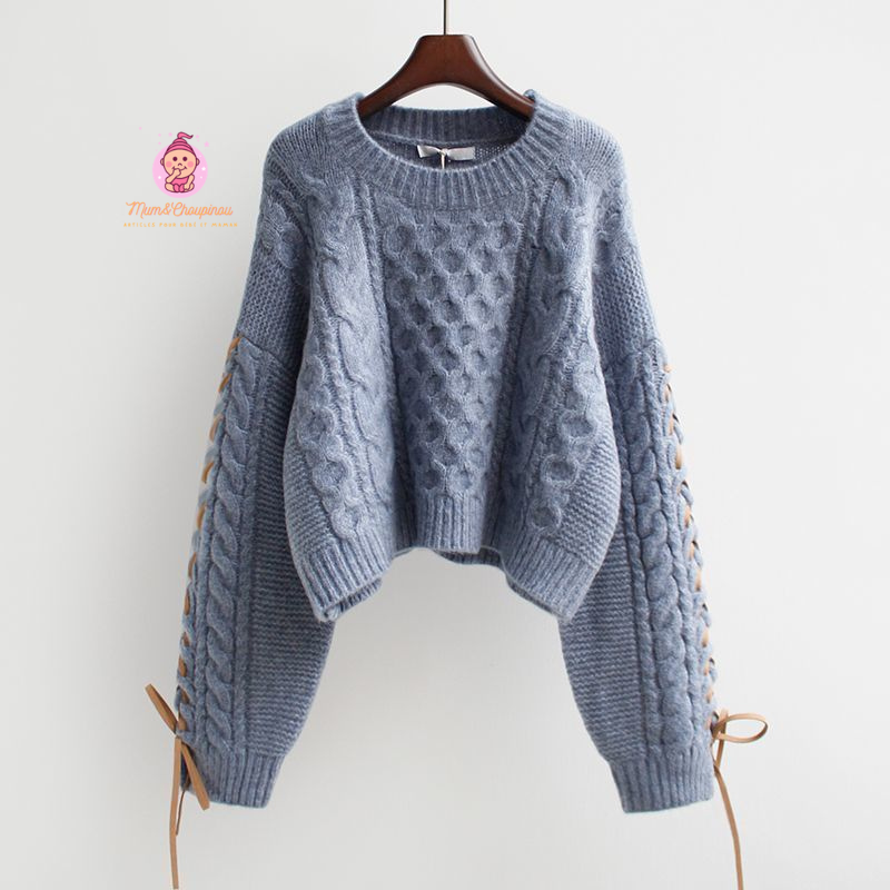 Pull en maille torsadée pour femme - Câlin bohème 