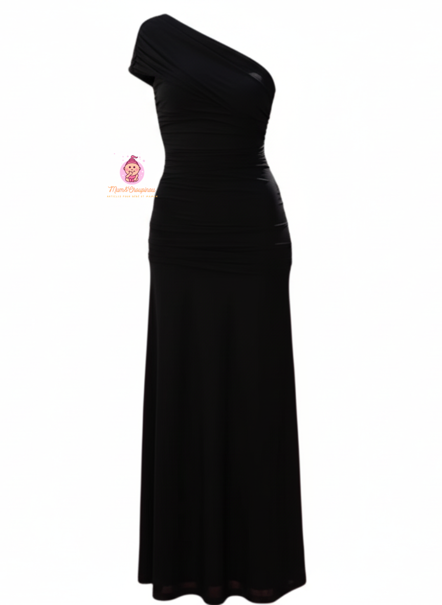 Robe sans manches à col diagonal et coupe slim