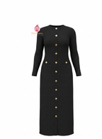 Robe en maille boutonnée