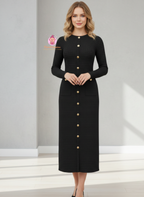 Robe en maille boutonnée