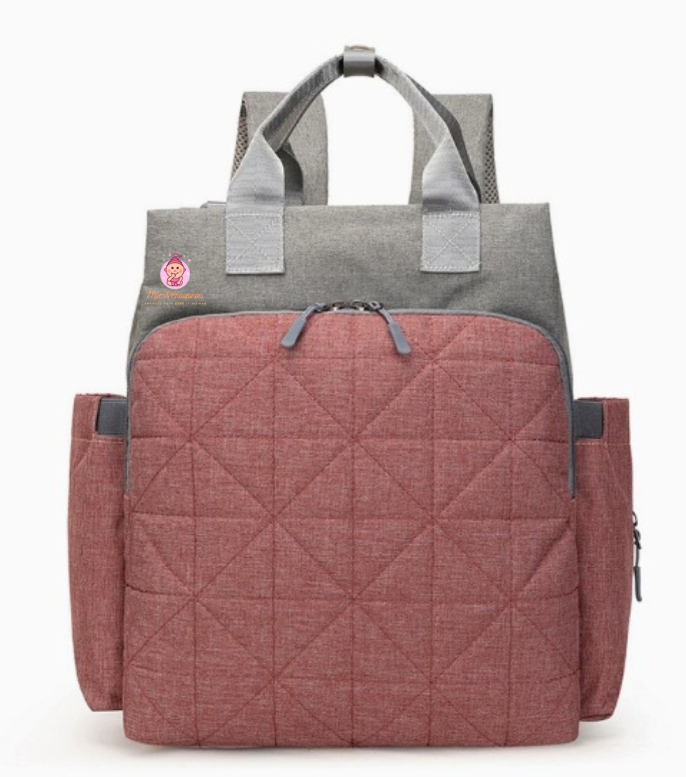 Sac à langer à dos design géométrique