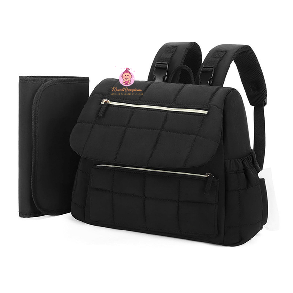Sac à dos à langer matelassé